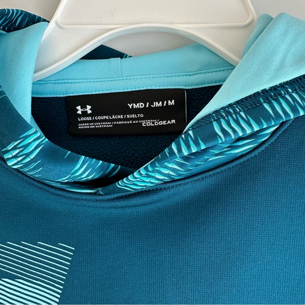 Under Armour Kids Hoodie Sweatshirt Size M Turquoise Blue - Picture 3 of 16
